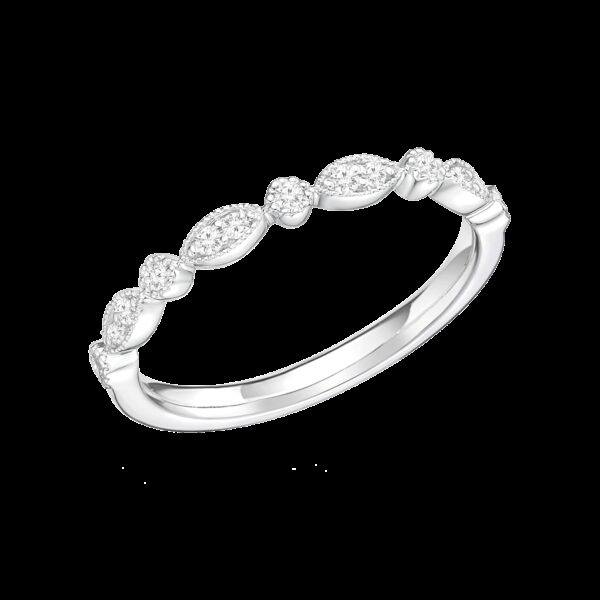 Vintage wedding ring in 18Kt white gold