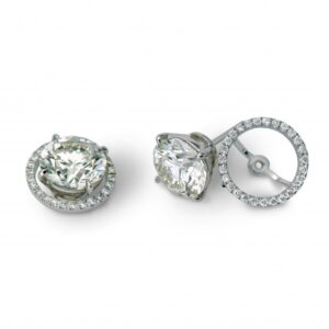 studd earrings with removable halo by Geretti