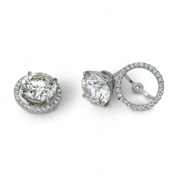 studd earrings with removable halo by Geretti